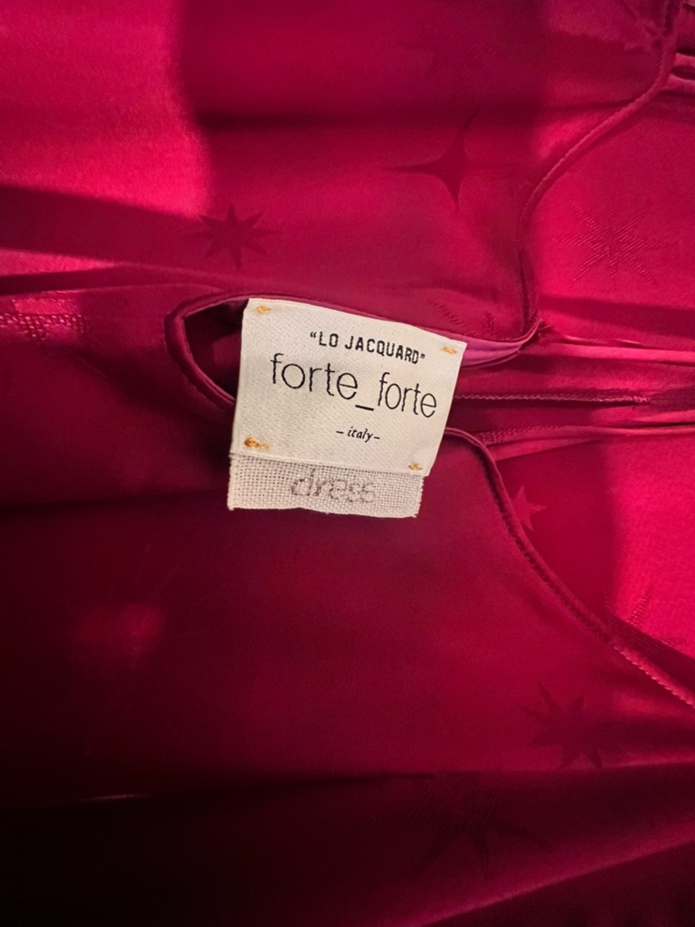 Forte-Forte, Made in Italy. Gorgeous Jacquard Magenta Wide-Leg Jumpsuit - Picture 8 of 9